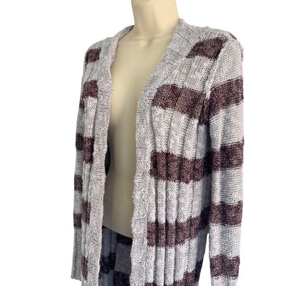 Free People Women's Sz XS Free Spirit Stripe Long Cardigan in Lavender Combo - Picture 4 of 10